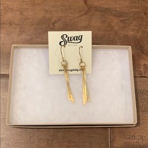 Brass feather earrings from Sway Boutique
